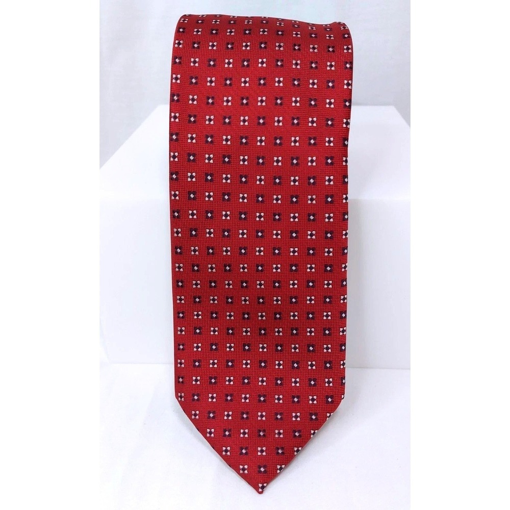 ANDREA-FRANCESCHI‎ ROMA Mens Tie Red Black White Geometric Necktie 60"x3"